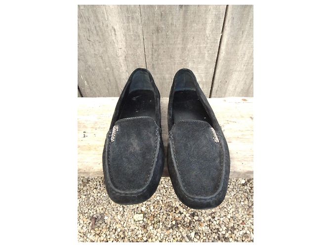 Mocassini Gucci Neri in Pelle Scamosciata 36,5 FR Nero - vista 5