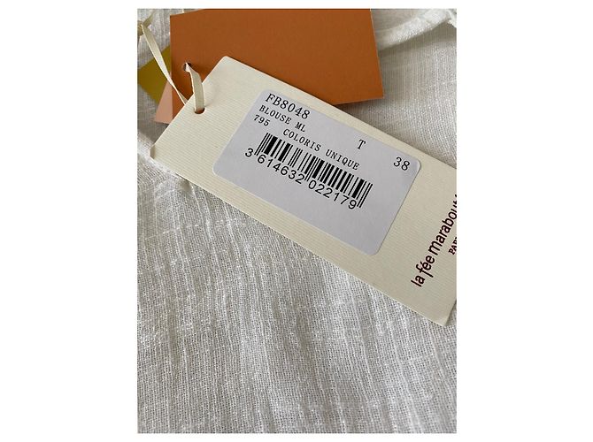 La Fée Maraboutée Bluse Cremefarben mit schwarzer Stickerei Baumwolle Aus weiß - Ansicht 10