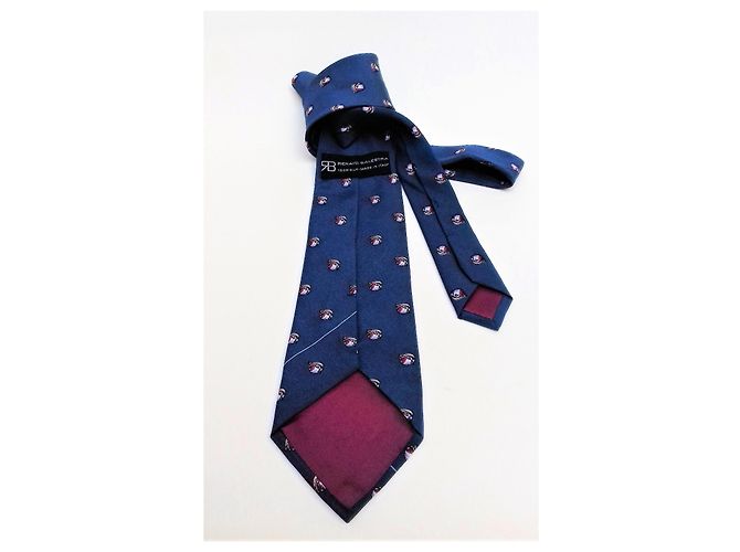 Autre Marque Cravatta RENATO BALESTRA in seta blu con motivo pappagallo Multicolore - vista 4