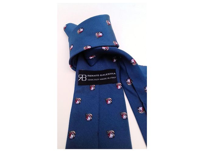 Autre Marque Cravatta RENATO BALESTRA in seta blu con motivo pappagallo Multicolore - vista 5