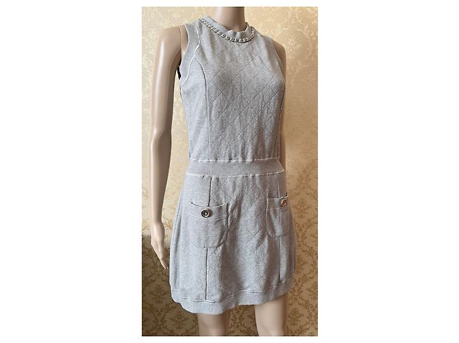 Vestido de algodón gris Dolce & Gabbana - vista 11