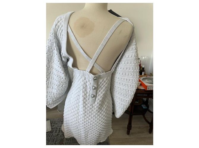 Chanel Strickkleid Hellblau Viskose - Ansicht 7