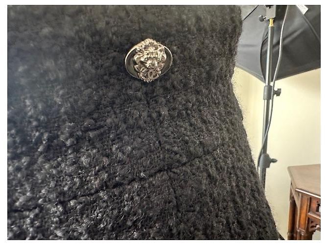 Chanel Rock Schwarz Wolle mit Zopfdetails Größe 40 - Ansicht 2