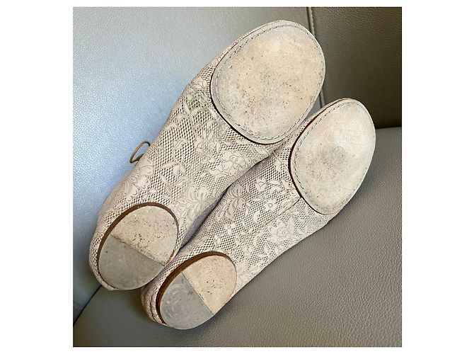 Chanel-Lederstiefeletten aus Camelia-Spitze und Nude-Beige oder heller Terrakotta-Seide T. 38 - Ansicht 6