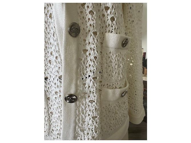 Chanel Strickjacke aus weißer Baumwolle - Ansicht 3