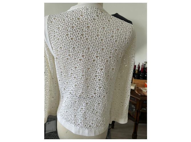 Chanel Strickjacke aus weißer Baumwolle - Ansicht 5
