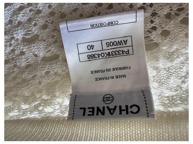 Chanel Strickjacke aus weißer Baumwolle - Ansicht 7