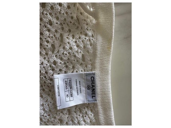 Chanel Strickjacke aus weißer Baumwolle - Ansicht 8