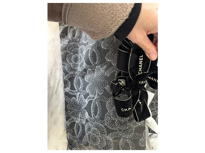Botas altas Chanel Camellia Print de cuero negro EU37 - vista 8