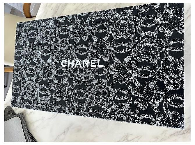 Botas altas Chanel Camellia Print de cuero negro EU37 - vista 9