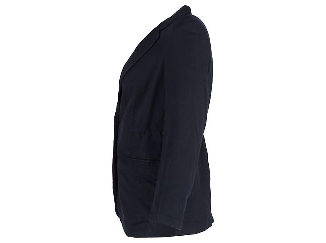 Theory-Blazer mit elastischem Bund aus marineblauem Triacetat - Ansicht 2