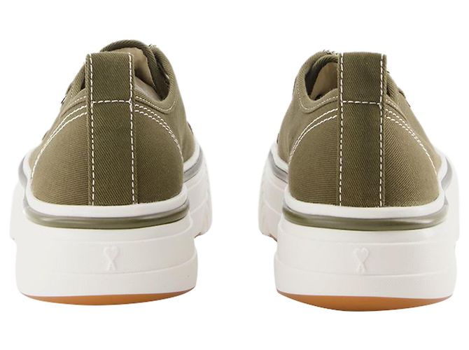 Ami bas 1980 Baskets - AMI Paris - Coton - Olive Foncé - vue 3