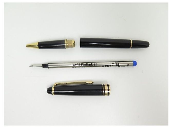 PENNA MB MONTBLANC MEISTERSTUCK ROLLER CLASSIC IN RESINA ORO132457 Penna Nero - vista 7