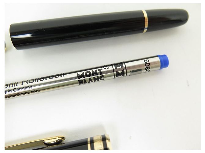 PENNA MB MONTBLANC MEISTERSTUCK ROLLER CLASSIC IN RESINA ORO132457 Penna Nero - vista 8