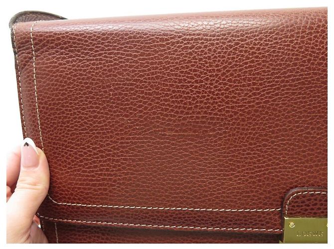 VINTAGE LOEWE DOCUMENT HOLDER TOWEL BAG IN CAMEL SEEDED LEATHER BRIEFCASE - view 11