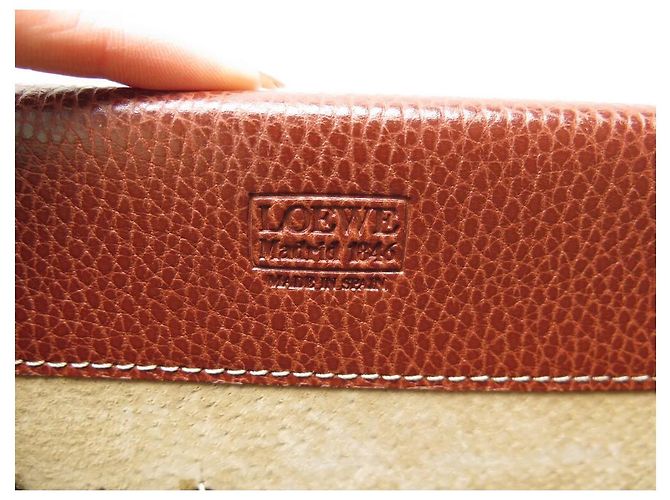 VINTAGE LOEWE DOCUMENT HOLDER TOWEL BAG IN CAMEL SEEDED LEATHER BRIEFCASE - view 8