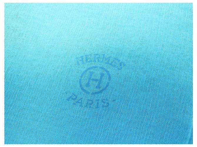 Plume Hermès STOLA PIUMA HERMES IN CASHMERE E SCIARPA IN SETA TURCHESE SCIARPA FOULARD - vista 2