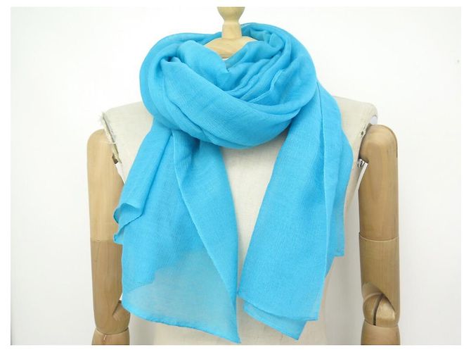Plume Hermès STOLA PIUMA HERMES IN CASHMERE E SCIARPA IN SETA TURCHESE SCIARPA FOULARD - vista 4