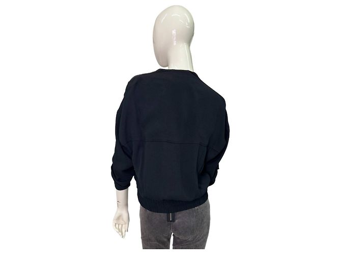 Giacca bomber Helmut Lang nera in rayon Nero - vista 2
