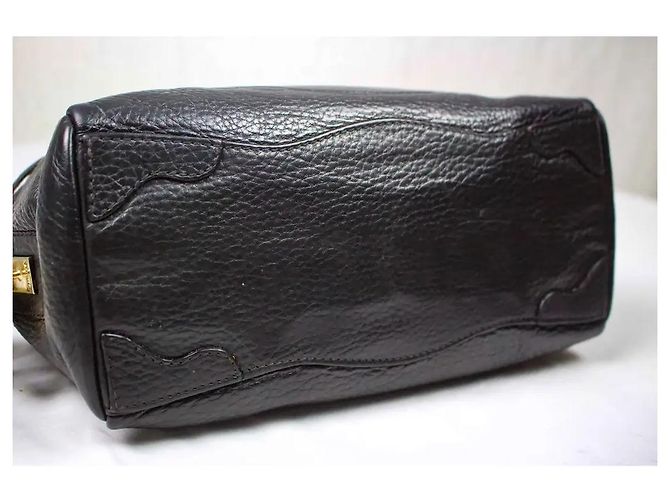 Borsa Bauletto Prada in pelle nera granulata Nero - vista 4