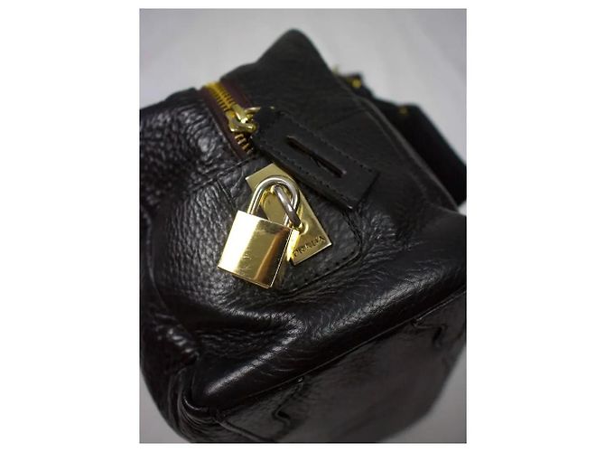 Borsa Bauletto Prada in pelle nera granulata Nero - vista 6
