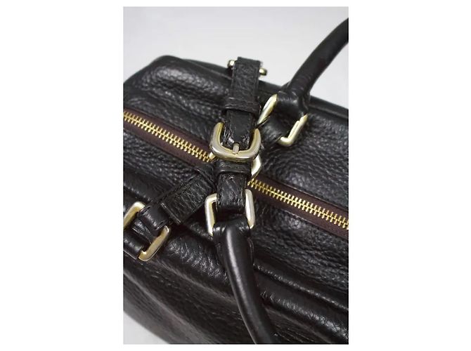 Borsa Bauletto Prada in pelle nera granulata Nero - vista 7