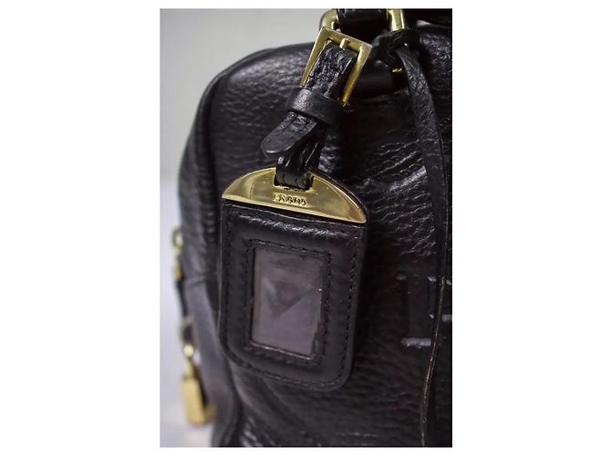 Borsa Bauletto Prada in pelle nera granulata Nero - vista 9