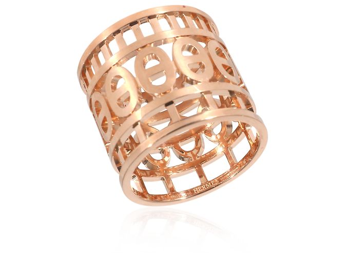 Ring Anello Hermès Chaine D'Ancre in 18k Rose Gold - vista 3