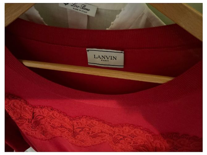 Top Lanvin Rojo de Algodón con Manga Corta Roja - vista 3