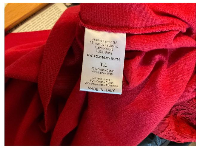 Top Lanvin Rojo de Algodón con Manga Corta Roja - vista 4