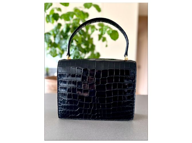 Raro modello G8 Hermès in coccodrillo nero - vista 4