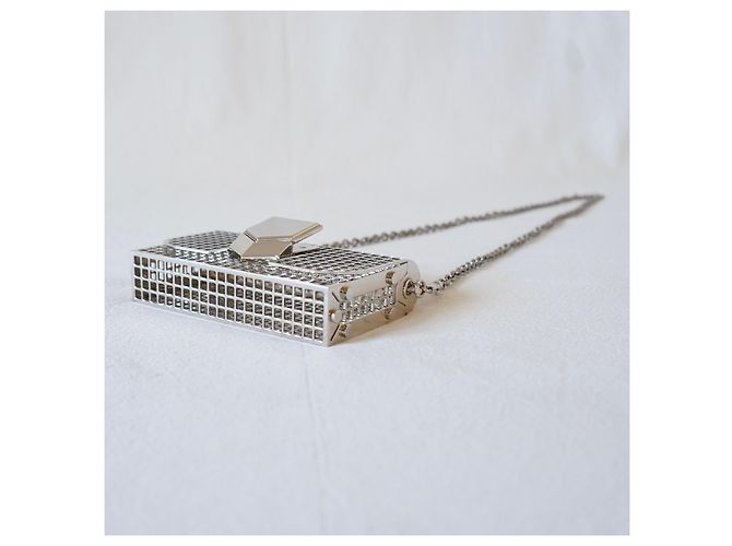 Pochette Jimmy Choo Locket in metallo argentato Argento - vista 6