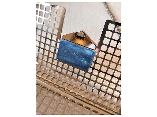 Pochette Jimmy Choo Locket in metallo argentato Argento - vista 8