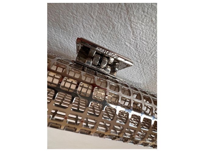Pochette Jimmy Choo Locket in metallo argentato Argento - vista 9