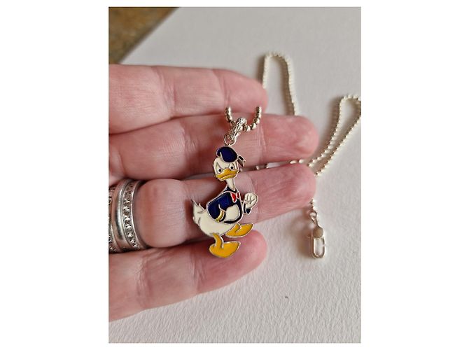 Gucci x Disney Donald Duck Anhänger Halskette Silber Emaille Mehrfarben - Ansicht 7