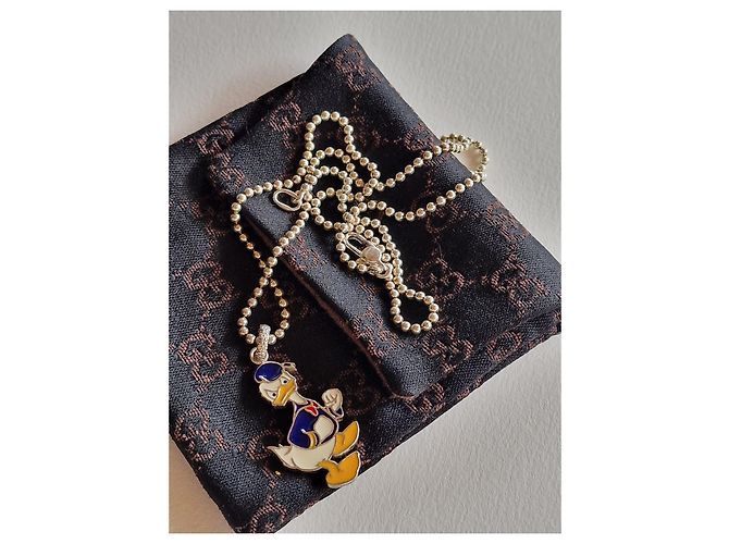 Gucci x Disney Donald Duck Anhänger Halskette Silber Emaille Mehrfarben - Ansicht 9