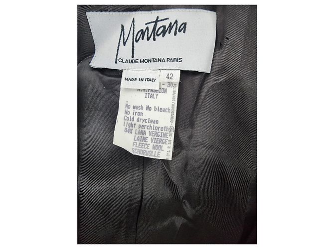 Cappotti vintage Claude Montana Grigio antracite - vista 8