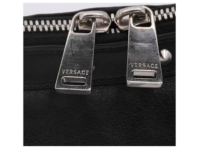Borsa a tracolla VERSACE Hobo Small Repeat Nero Argento - vista 5