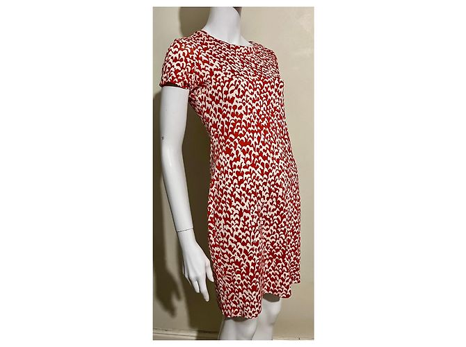 Diane Von Furstenberg Abito DvF New Reina in seta rosso e bianco - vista 2