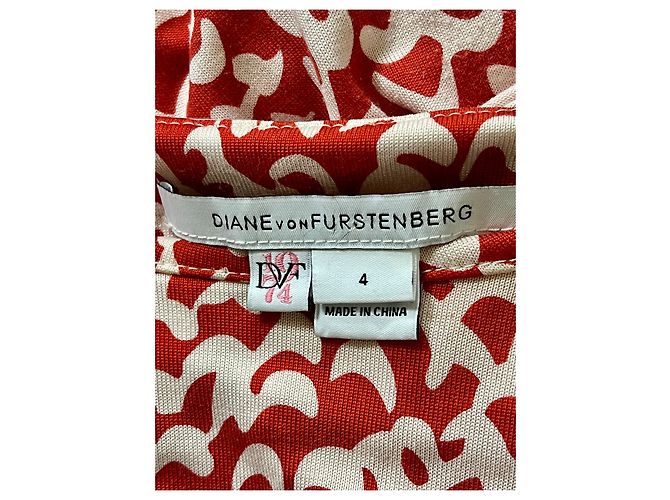 Diane Von Furstenberg Abito DvF New Reina in seta rosso e bianco - vista 3