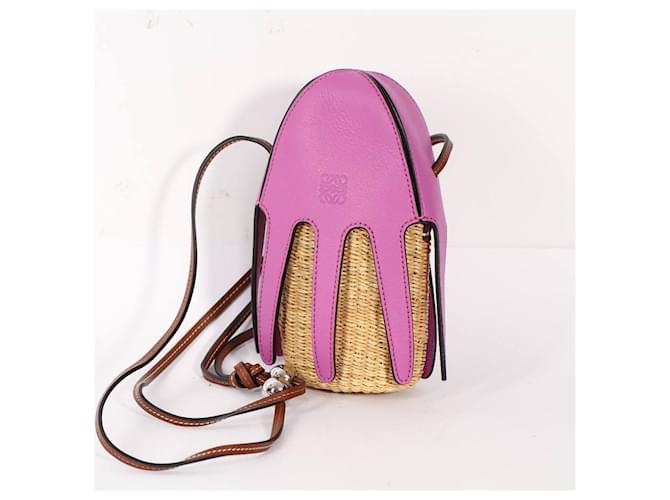 Borsa Loewe Octopus viola Rosa Beige - vista 2