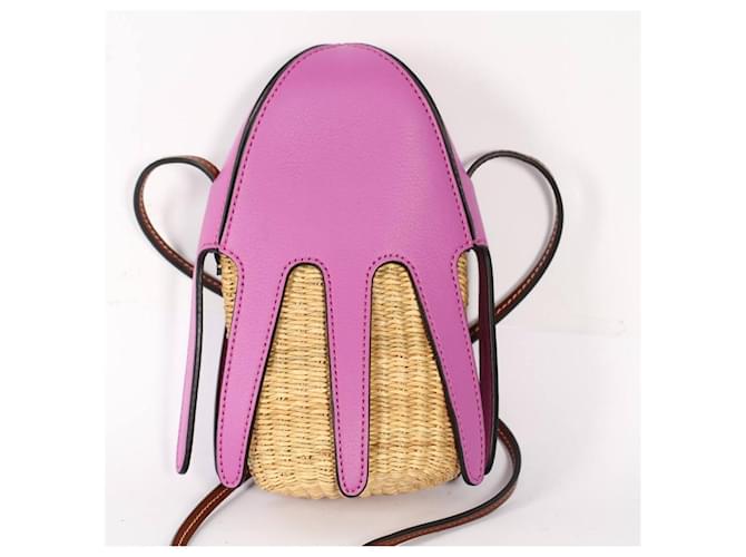 Borsa Loewe Octopus viola Rosa Beige - vista 7