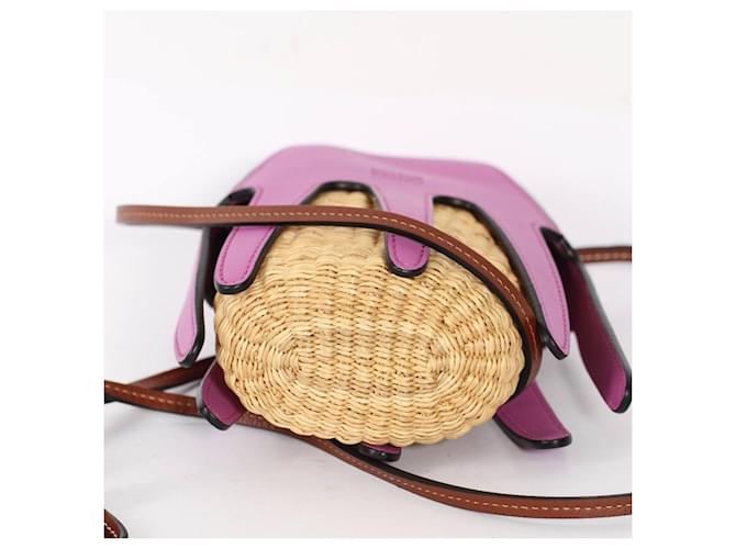 Borsa Loewe Octopus viola Rosa Beige - vista 9