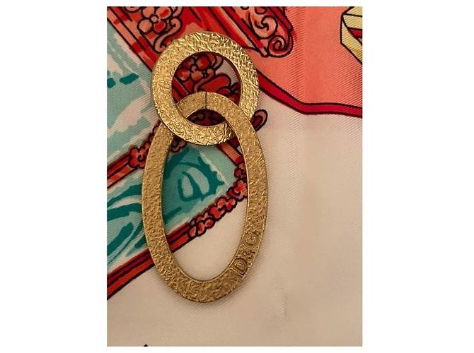Orecchini dorato DOLCE & GABBANA con cerchio allungato e logo - vista 3