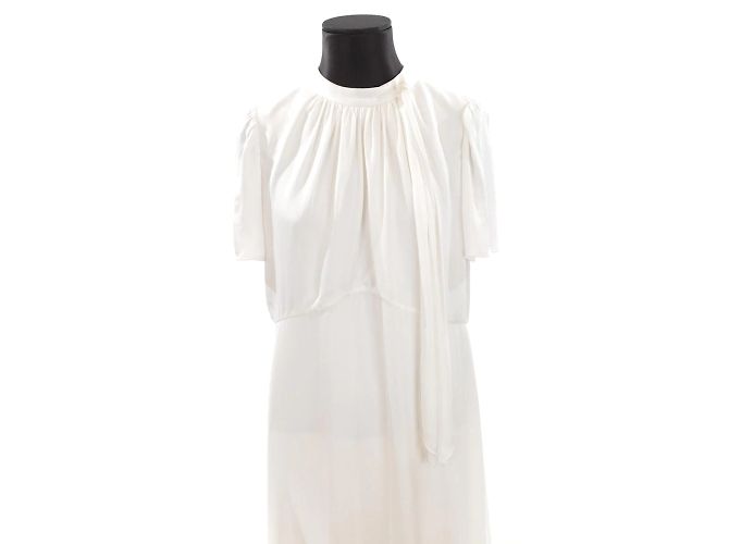 Lk Bennett Weißes Viskose Kleid Größe L - Ansicht 2