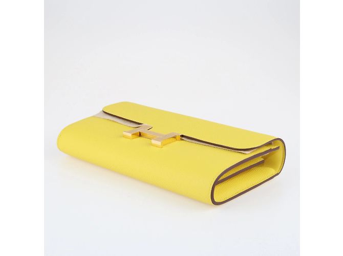 Hermès Cartera Hermes Constance Long To Go amarilla amarilla Amarillo - vista 4