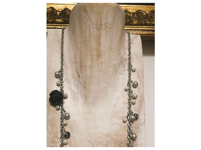 Stupenda collana DOLCE & GABBANA acciaio con perle nere, bianche, cuore Arancione - vista 7