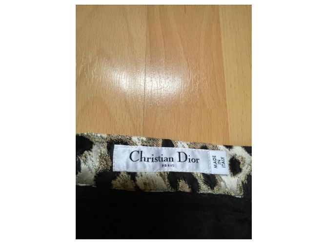 Falda Dior de seda con estampado de leopardo - vista 2