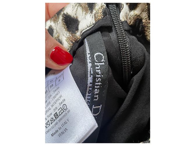 Falda Dior de seda con estampado de leopardo - vista 4