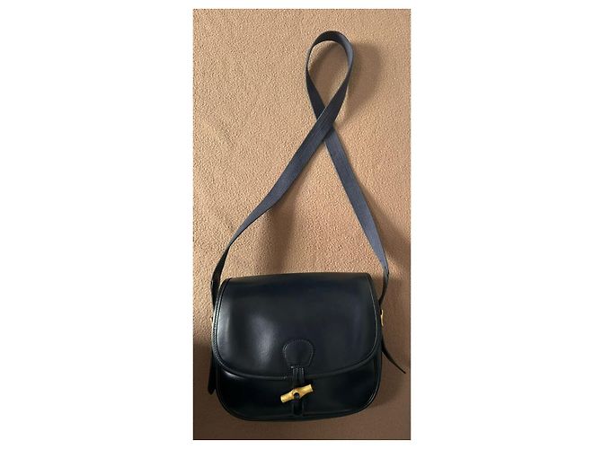 Duffle Hermès Bolsa de bambu Azul marinho - vista 10